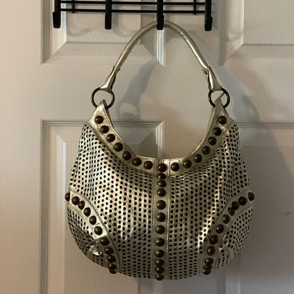 Danier Handbags - 6. Danier Gold Leather Boho Bag - Vintage